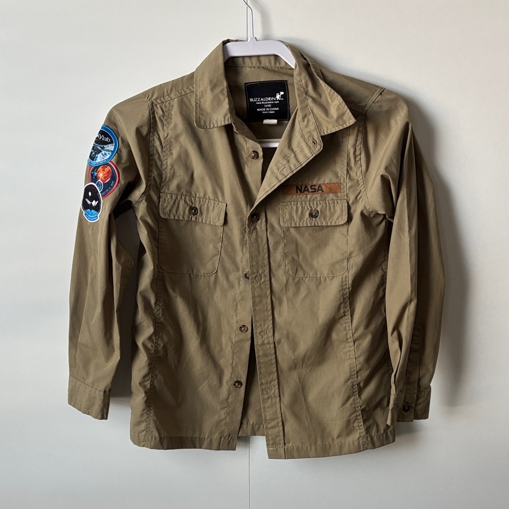 NASA Kids Button Down Shirt - Tan